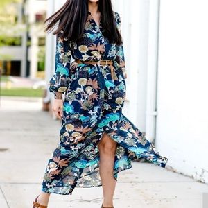 H&M Maxi Hobo Floral Dress Size